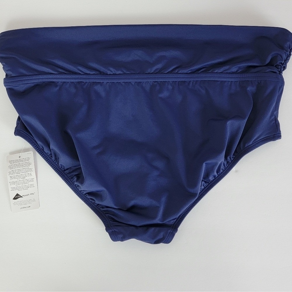 Lands' End Womens Plus Size 1X (16W-18W) Fold-Over Waistband Bikini Swim Bottoms - Picture 6 of 10